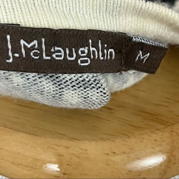 J McLaughlin Black and White Snakeskin Print Cardigan Sweater M - Picture 4 of 5